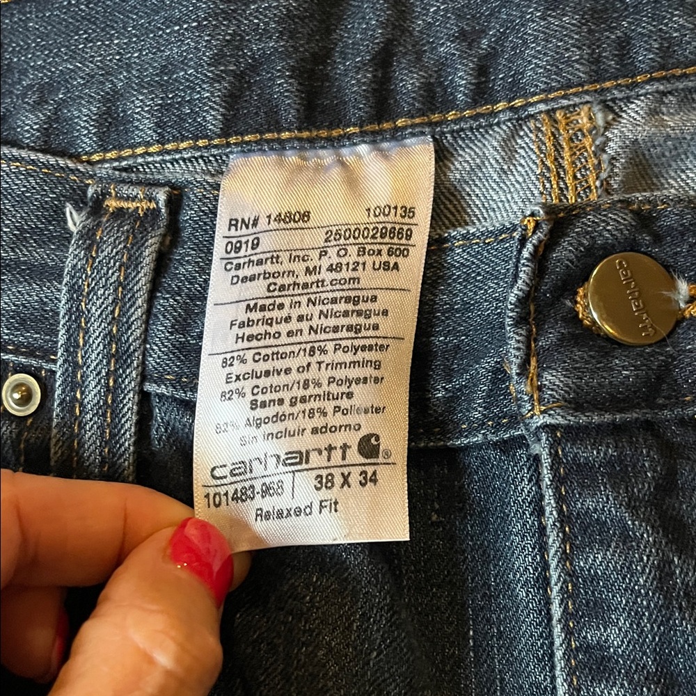 Carhartt Men's Dark Blue Relaxed Jeans - Picture 4 of 4
